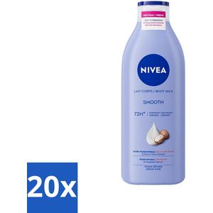 Nivea - Zijdezachte Body Milk - Serum & Sheaboter - 48 uur Hydratatie - Voor Droge Huid - 400 ml - Bulkverpakking - 20 stuks
