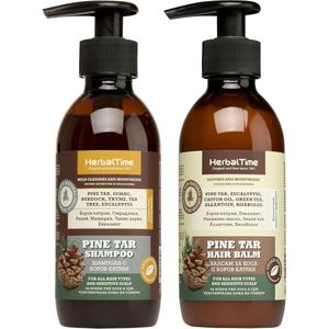 Dennenhars Shampoo en Haarbalsem Set - Verlicht bij Eczeem/Psoriasis/Roos/Jeukende & gevoelige hoofdhuid - 2 x 240ml