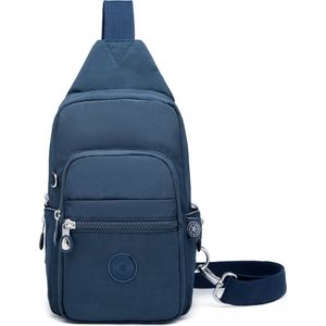 Bagwise® Crossbodytas - Sling Bag - Schoudertas - Anti Diefstal - Dames - Heren 1196 Donker Blauw