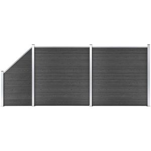 vidaXL - Schuttingpanelenset - 446x(105-186) - cm - HKC - zwart