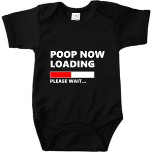 Poop now loading, please wait… - Maat 68 - Romper zwart