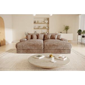 Bigsofa American jmb medium- Taupe- dikke ribstof- seatsandbeds