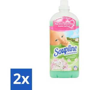 2 x Soupline - Wasverzachter - Lentebloesem - 52 Wasbeurten - 1.3L - Wasverzachter - Wasverzachter Lentebloesem - Zachte Was - Frisse Geur - Wasverzachter 1.3L