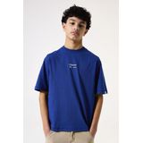 GARCIA - T-shirt - Blauw - Katoen - Ronde Hals - Korte Mouwen - Loose Fit