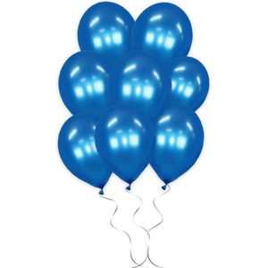 LUQ - Luxe Metallic Metallic Blauwe Helium Ballonnen - 50 stuks - Verjaardag Versiering - Decoratie - Latex Ballon Blauw