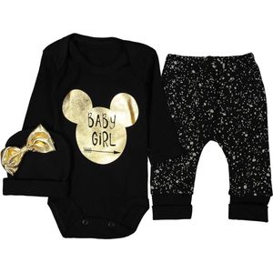 meisje kledingset maat 74 - rompertje - broekje - muts - baby girl - 62 68 74 80