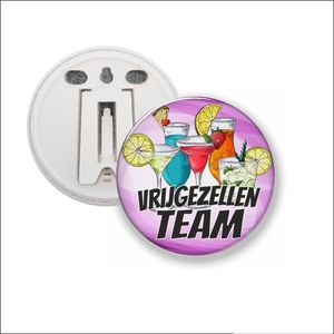 Button Met Clip 58 MM - Vrijgezellen Team - Paars