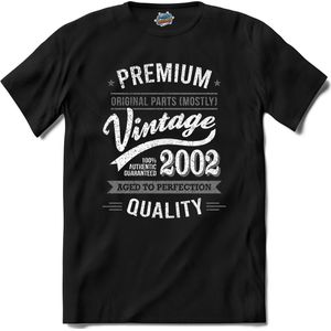 Vintage Legend Sinds 2002 - verjaardag en feest cadeau - Kado tip - T-Shirt - Unisex - Zwart - Maat L