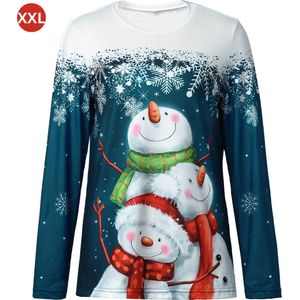 Livano Kersttrui - Dames - Foute Kersttrui - Christmas Sweater - Kerst Sweater - Christmas Jumper - Pyjama - Donker Blauw - Maat XXL