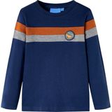 vidaXL - Kindershirt - Marineblauw - Lange Mouwen