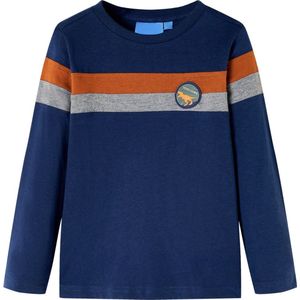 vidaXL - Kindershirt - Marineblauw - Lange Mouwen