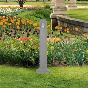 The Living Store Waterzuil met kraan steen-look lichtgrijs - Tuin Accessoires - Waterzuil - Buitenaquarium - Irrigatieapparatuur - Waterslang Aansluiting