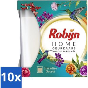 Robijn Home - Geurkaars - Paradise Secret - Tropische Geur - 115 g - Bulkverpakking - 10 stuks
