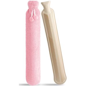 Lange, Zachte Warmwaterkruik met Beschermhoes voor Comfort en Pijnverlichting op Moeilijke Plekken