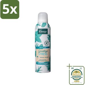 5 x Kneipp - Douche schuim - Goodbye Stress - Watermunt & Rozemarijn - 200 ml - Grootverpakking - Douche Foam - Stress Verlichting - Watermunt En Rozemarijn - Verfrissend Schuim - Natuurlijke Geur