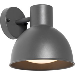 QAZQA natas - Industriele Wandlamp voor buiten - 1 lichts - D 23.8 cm - Donkergrijs - Industrieel - Buitenverlichting