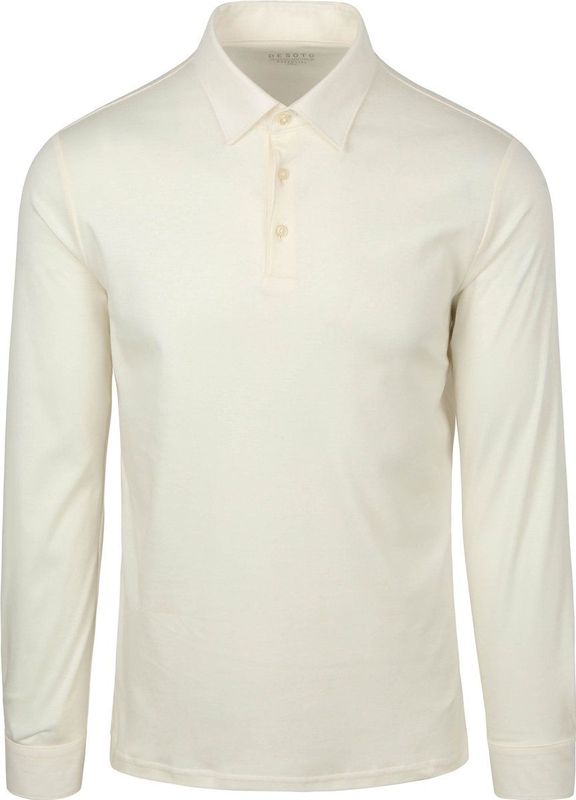 Desoto - Essential Longsleeve Poloshirt - Off White - Heren