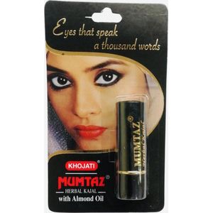 K-VEDA - Mumtaz Herbal Kajal Stick 1 stuks - Zwarte Eyeliner - Kajal Oogpotlood Zwart - Make-up - Kohl Kajal - Gevoelige ogen - Amandelolie - Natuurlijk.