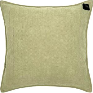 Warmpi® Draadloos Warmtekussen incl Warmpi® Powerbank (10.000mah) - Chenille Lichtgroen - Elektrisch Verwarmd sierkussen heeft ook kabel van 3m voor opwarming via stopcontact of USB Poort - 3 standen - Afmeting 45x45cm - oplaadbaar infrarood kussen