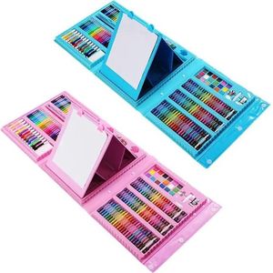 Gran Vida® - Kinder Tekenbord - Tekenset - 208-Delige Creatieve Kit voor Jonge Kunstenaars - Veilig & Educatief - Inclusief Draagkoffer- Roze
