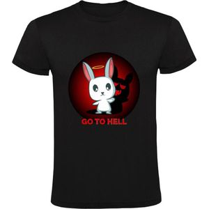 Go to hell Heren T-shirt | Konijn | Duivel | Duisternis | Horror | Halloween