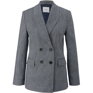 S.Oliver BLACK LABEL Gemêleerde Rechtvallende Blazer Antraciet