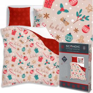 Kerst Dekbedovertrek 220x200cm Katoen met Kussenslopen 70x80cm
