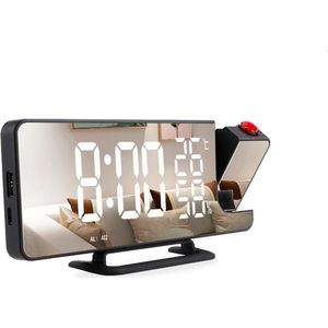 Projectiewekker met Dubbel Alarm en USB-oplaadfunctie - Digitale Klok met Tijdprojectie