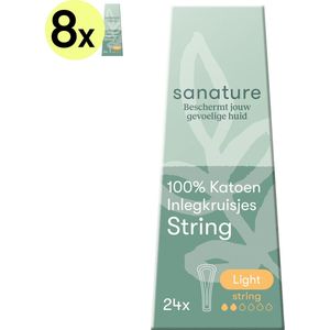 Sanature 100% katoenen string inlegkruisjes - 8 keer 24 stuks: natuurlijke bescherming voor in je string of tanga