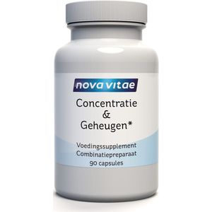 Nova Vitae - Concentratie & Geheugen - Ginkgo Biloba - Glidkruid - L-Theanine - Omega 3 - 90 capsules