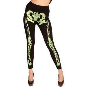 WIDMANN - Fluo groene skelet legging voor vrouwen - L / XL