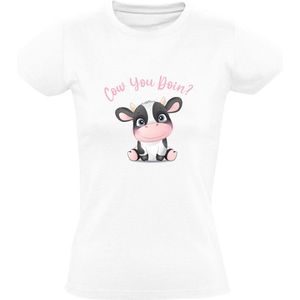 Cow you doin? Dames T-shirt | Vriend | Maatje | Liefde | Schattig | Cute | Wit