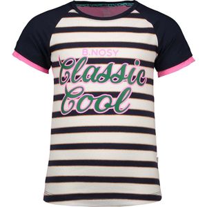 B.Nosy Meisjes T-shirt - Oxford stripe - Maat 104