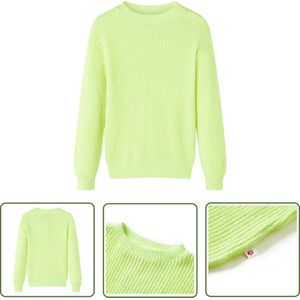 vidaXL Babytruis - Kindertrui - Kindertrui gebreid 92 neongeel - Meisjestrui - Jongenstrui - Neongroene Kleding