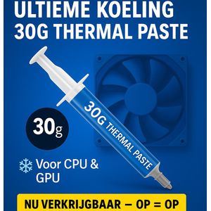 Vivefly Electronics Cool&Paste 30G - Thermische Pasta - CPU Koeler - Koelpasta - Geschikt voor Videokaarten - Hoge Prestaties - Warmteafvoer - Beste Thermische Pasta