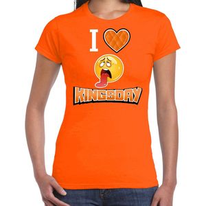 Bellatio Decorations oranje Koningsdag t-shirt - I love kingsday - dames XS
