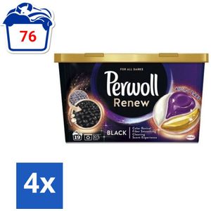 Perwoll - Wasmachinecapsules - Donkere Was - 19 Wasbeurten - Voordeelverpakking - 4 stuks