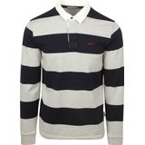McGregor Rugbyshirt Streep Navy Grijs - Maat S - Heren - Rugby Poloshirts