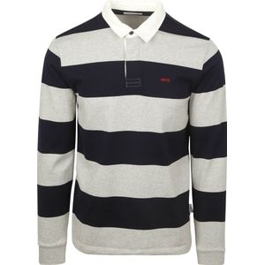 McGregor Rugbyshirt Streep Navy Grijs - Maat S - Heren - Rugby Poloshirts
