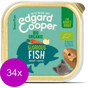 Edgard & Cooper Biologische Vis Kuipje - Voor volwassen honden - Hondenvoer - 34 x 100g NL-BIO-01