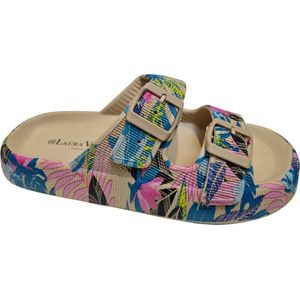 Laura Vita - Nuon 02 - Slippers - Blauw - Dubbele Gespsluiting