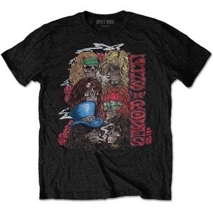 Guns N' Roses - Stacked Skulls Heren T-shirt - L - Zwart
