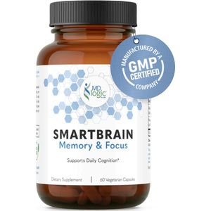 MD Logic Health SmartBRAIN - Brein- en Geheugen Supplement - Voorraad voor 30 Dagen, 60 Vegetarische Capsules