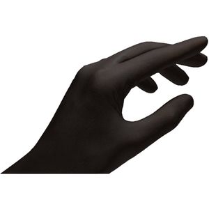 Lifemed nitril handschoenen zwart poedervrij maat M