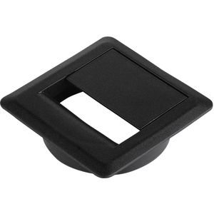 SOTECH Kabeluitgang 60 mm diameter (70 x 70 mm, inbouwdiepte 15,5 mm, zwart) installatietafel kabelgeleiding