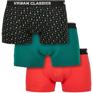 Urban Classics - Organic X-Mas - Boxershorts - Rood/Groen - 3-Pack