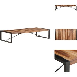 vidaXL Houten Salontafel - Industriële Stijl - 180 x 90 x 40 cm - Massief Acaciahout - Rubberwood - Sheesham Afwerking - Tafel