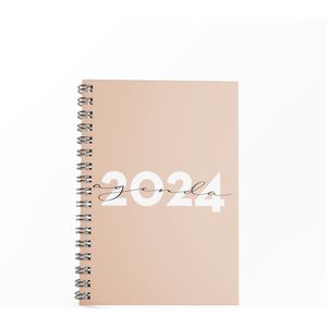 Agenda 2024 - Jaaragenda - A5 agenda - 148x210mm - inclusief jaaroverzicht - inclusief contacten - inclusief verjaardagen / feestdagen - inclusief weeknummers