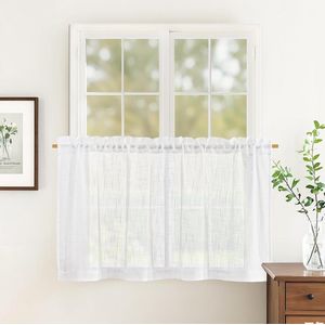 Linnen Textuur Gordijnen - 130 cm breed - 120 cm hoog - 1 stuk - 100% polyester