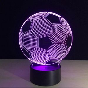 Nachtlamp – 3D LED lamp – Voetbal - 16 kleuren - game - gaming - afstandsbediening – bureaulamp – sfeerlamp – cadeau – sinterklaas – kerst